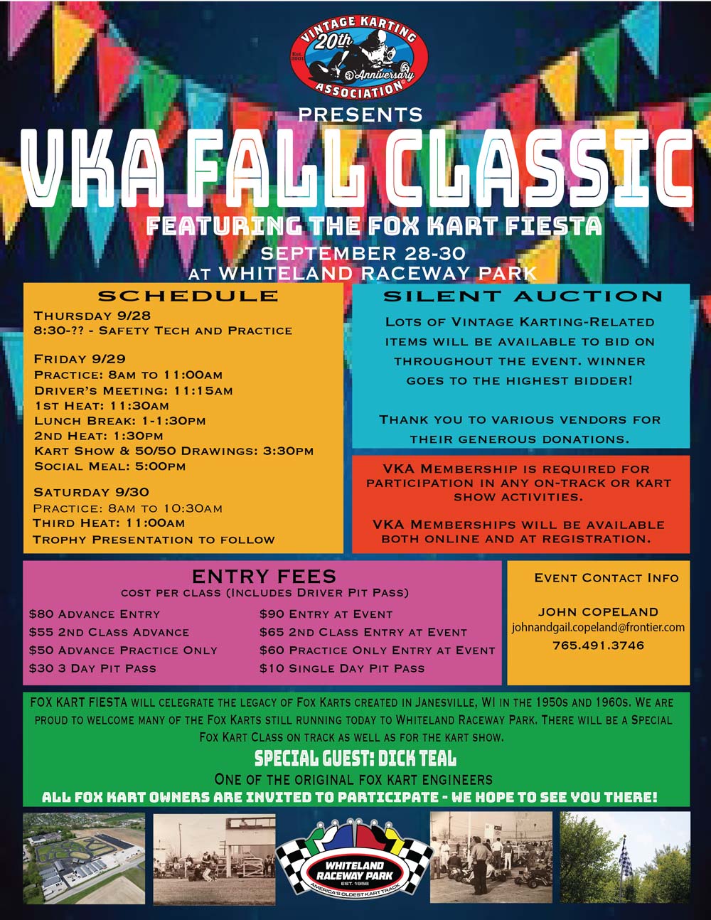 Entry Form, Schedule and Info Posted for Sept. 2830 VKA Fall Classic