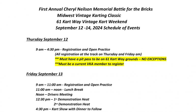 61 Kartway Midwest VKA Classic Event Flyer Posted