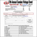 13th Annual Camden Vintage Event entry form/schedule posted