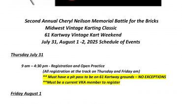 61 Kartway Midwest Vintage Classic flyer/entry form posted