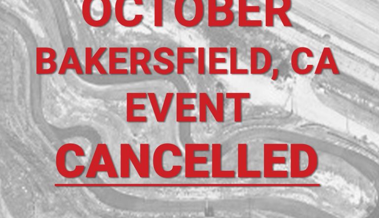 Bakersfield, CA October VKA Race Cancelled