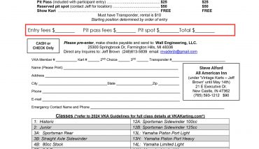 2026 New Castle Super Nationals Entry Form Posted